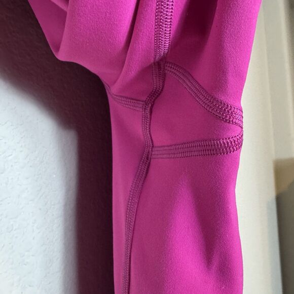 Lululemon Invigorate High-Rise Tight Pink Raspberry Cropped Sz 20 with Pockets! - Picture 10 of 15